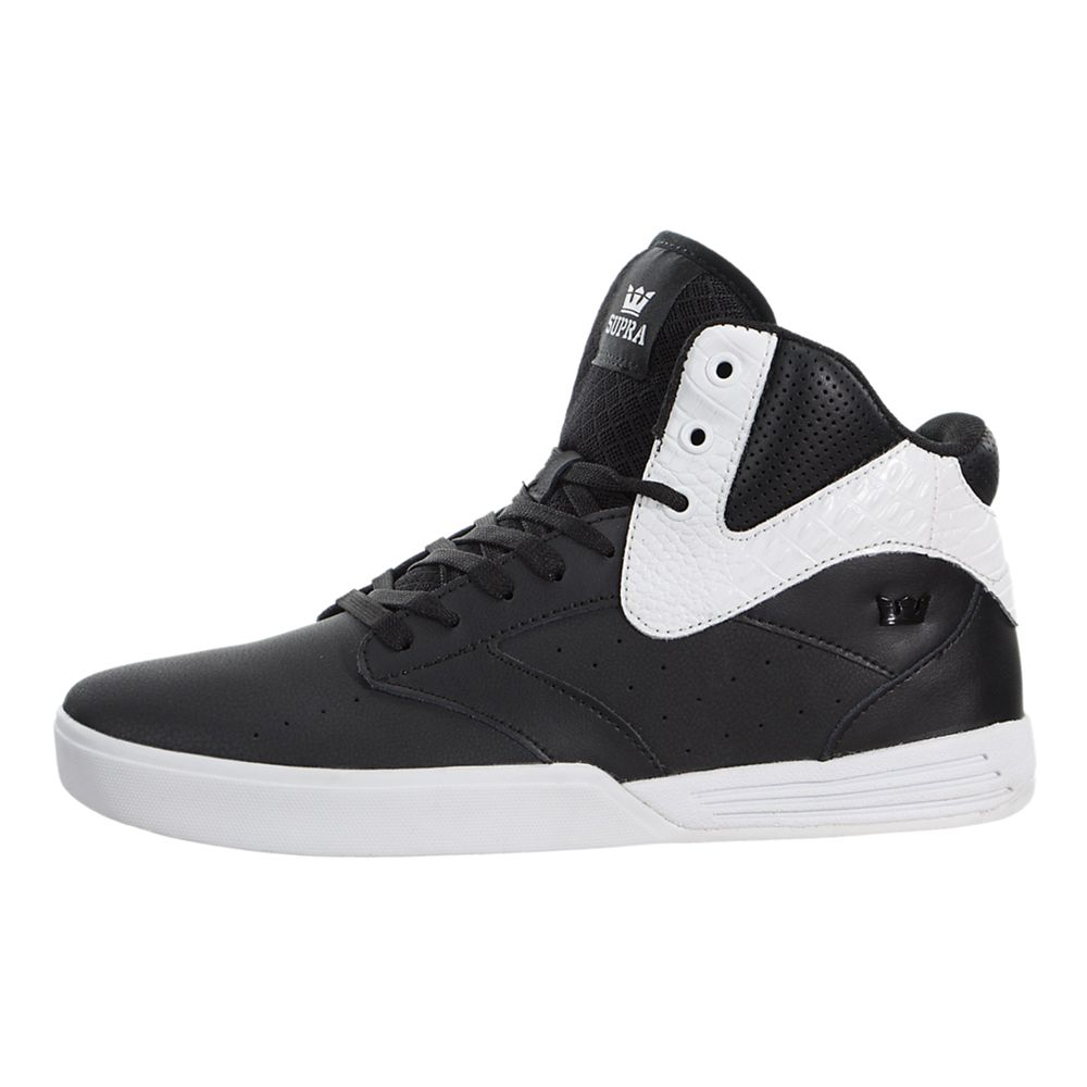 Chaussures de Skate Supra Khan Noir Blanche Black/White-White Homme | MYV-33542720